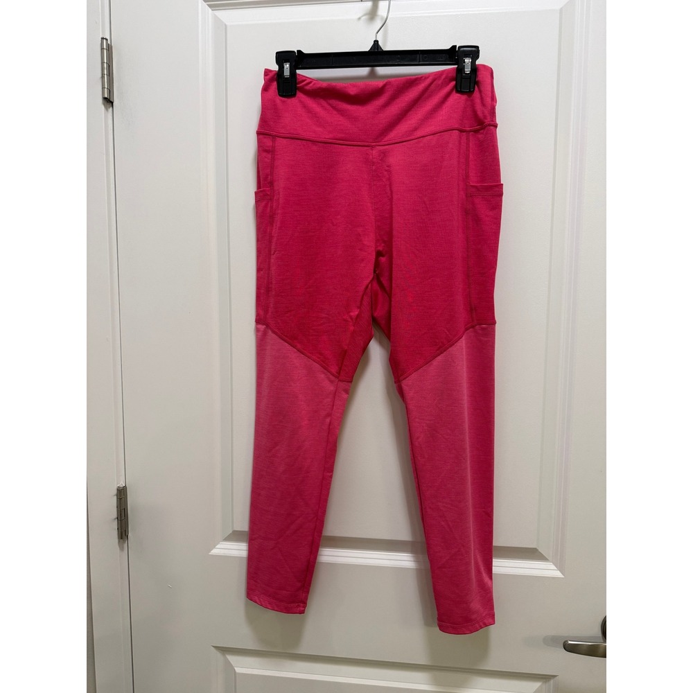 PGA Tour Pink Space Dye Colorblock Golf Leggings Side Pockets Size Large